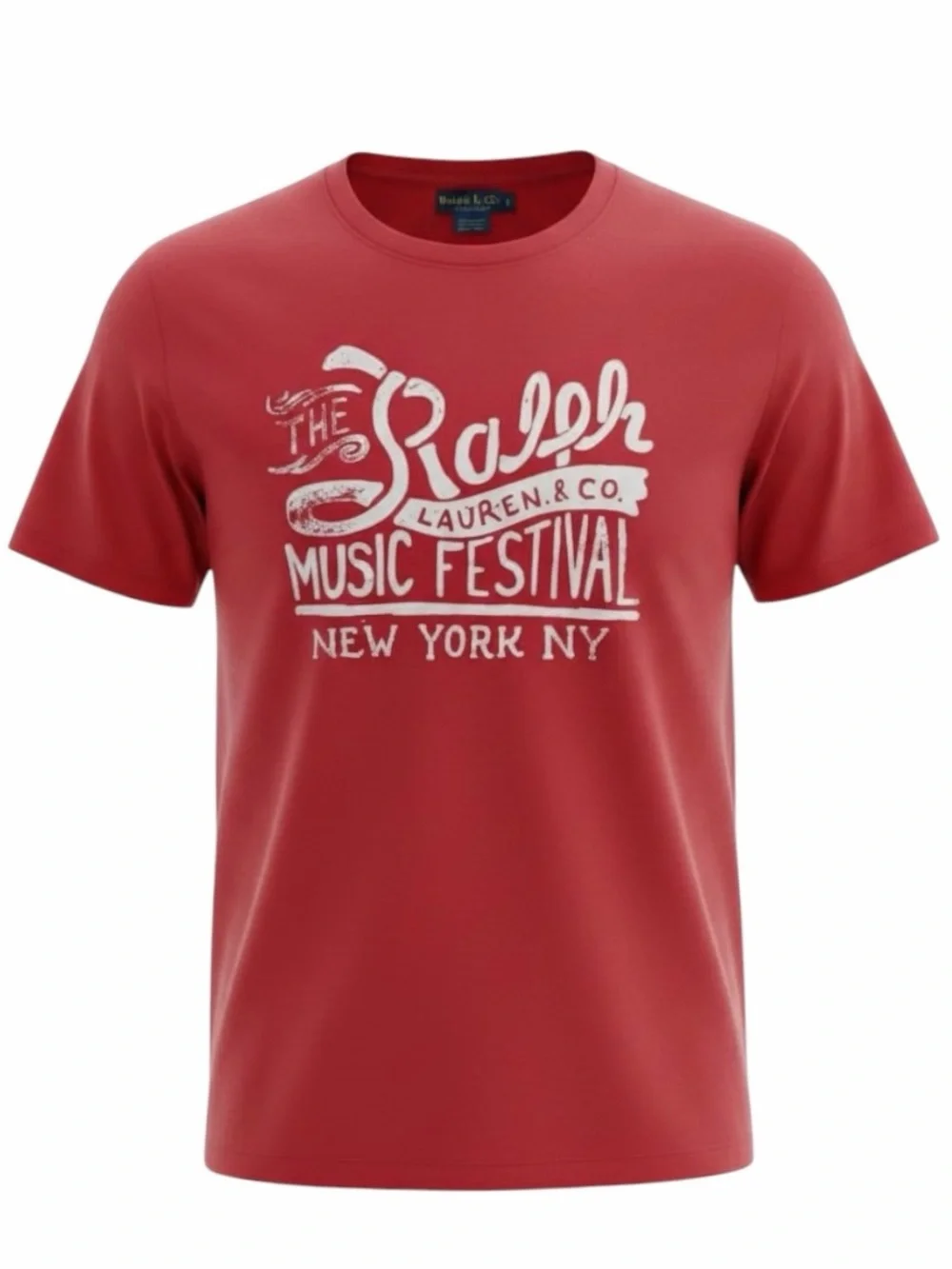 NEW Polo Ralph Lauren Red “Music Festival” Graphic Print Short Sleeve T-Shirt
